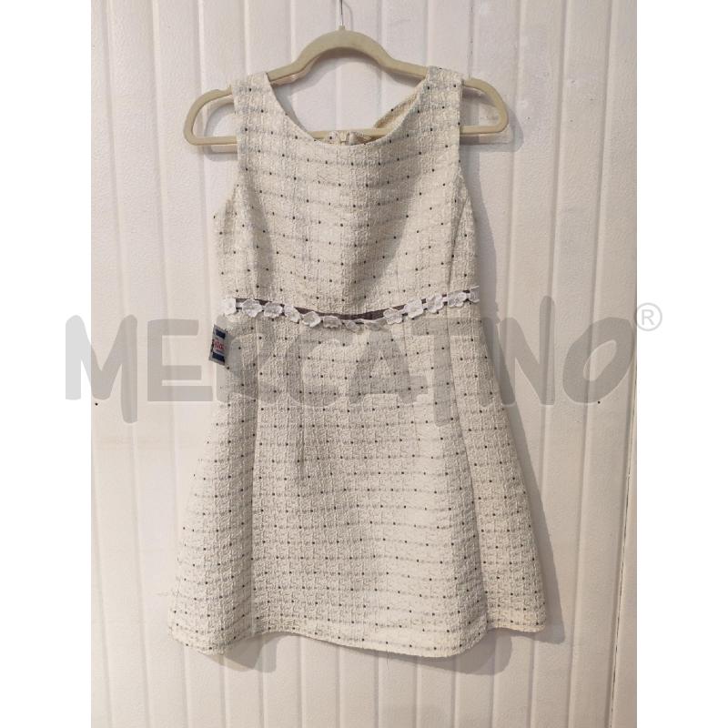 ABITO DONNA SANDRO FERRONE BIANCO CON FIORI POIS BLU  | Mercatino dell'Usato Mestre 1