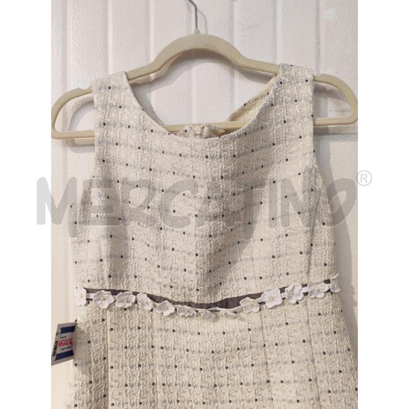 ABITO DONNA SANDRO FERRONE BIANCO CON FIORI POIS BLU  | Mercatino dell'Usato Mestre 2