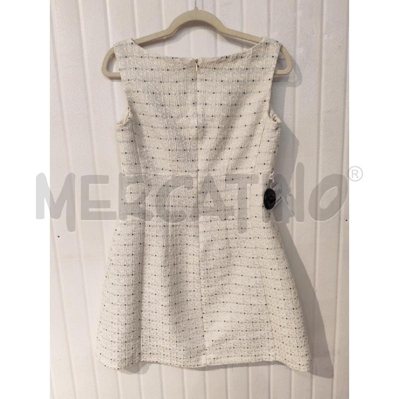 ABITO DONNA SANDRO FERRONE BIANCO CON FIORI POIS BLU  | Mercatino dell'Usato Mestre 3