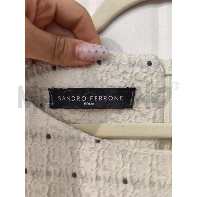 ABITO DONNA SANDRO FERRONE BIANCO CON FIORI POIS BLU  | Mercatino dell'Usato Mestre 4