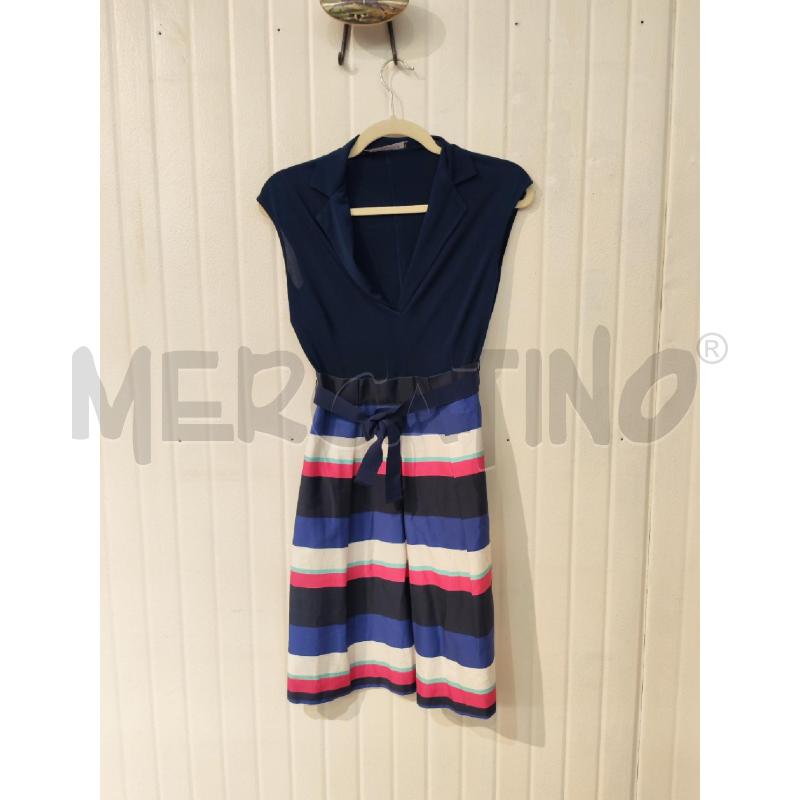 ABITO DONNA SANDRO FERRONE BLU RIGHE FUCSIA E BIANCHE | Mercatino dell'Usato Mestre 1