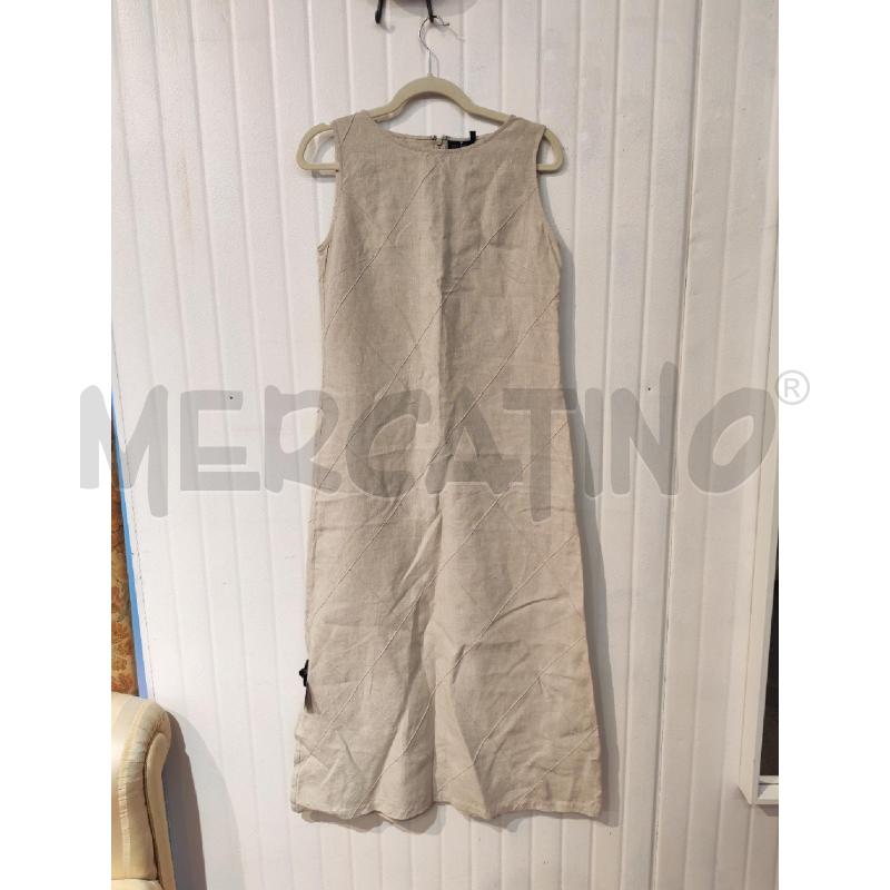 ABITO DONNA SARA GLENZER LINO BEIGE LUNGO A ROMBI | Mercatino dell'Usato Mestre 1