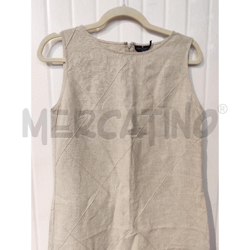 ABITO DONNA SARA GLENZER LINO BEIGE LUNGO A ROMBI | Mercatino dell'Usato Mestre 3
