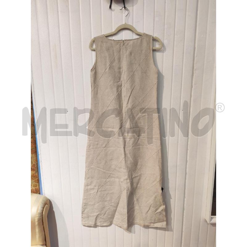 ABITO DONNA SARA GLENZER LINO BEIGE LUNGO A ROMBI | Mercatino dell'Usato Mestre 4