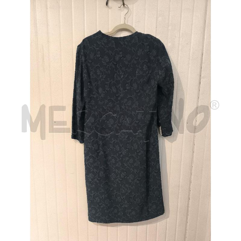 ABITO DONNA SARTORIALE BLU FANTASIA DAMASCATA CON BOTTONCINI DAVANTI | Mercatino dell'Usato Mestre 5