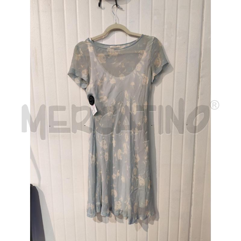 ABITO DONNA SEVENTY AZZURRO FANTASIA FIORI BIANCHI | Mercatino dell'Usato Mestre 1
