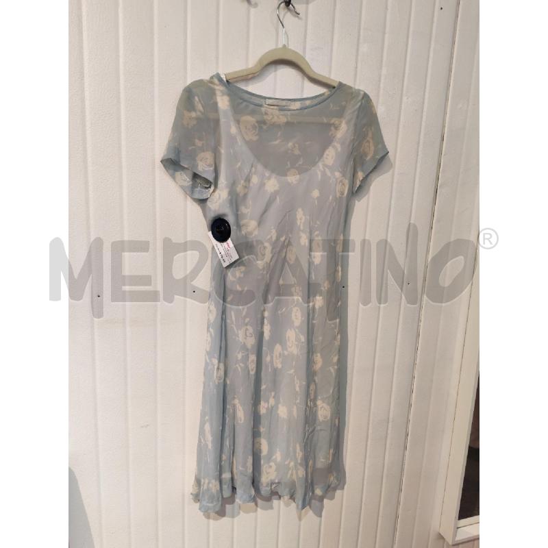 ABITO DONNA SEVENTY AZZURRO FANTASIA FIORI BIANCHI | Mercatino dell'Usato Mestre 3