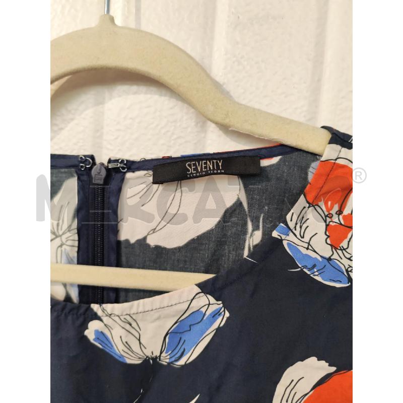 ABITO DONNA SEVENTY BLU FANTASIA FIORI BAINCHI E ROSSI | Mercatino dell'Usato Mestre 2