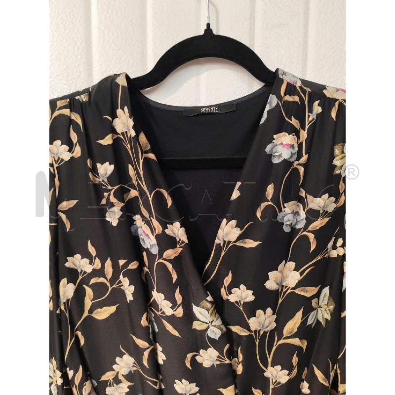 ABITO DONNA SEVENTY NERO CON FIORI SETA | Mercatino dell'Usato Mestre 2