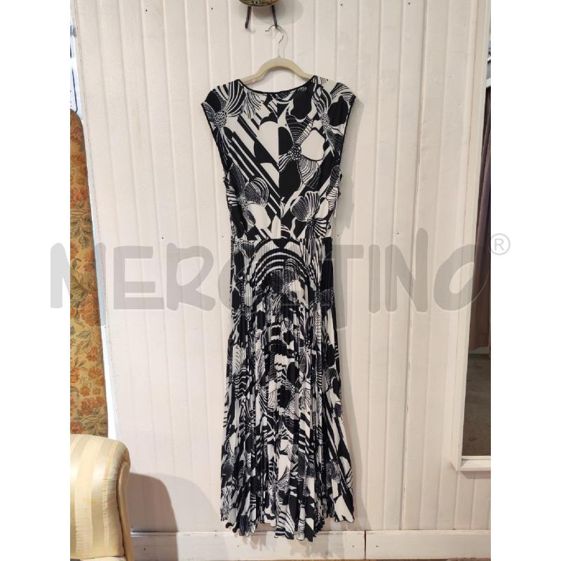 ABITO DONNA SFIZIO LUNGO NERO BIANCO BALZINE FIORI | Mercatino dell'Usato Mestre 3