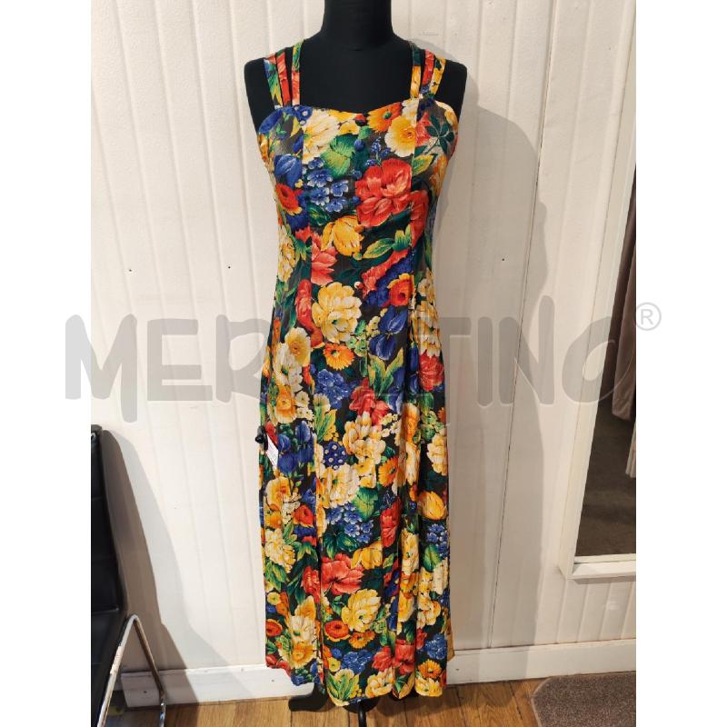ABITO DONNA SM FIORI GIALLI ROSSI BLU LUNGO  | Mercatino dell'Usato Mestre 1