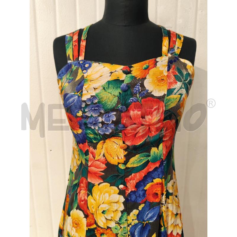 ABITO DONNA SM FIORI GIALLI ROSSI BLU LUNGO  | Mercatino dell'Usato Mestre 2