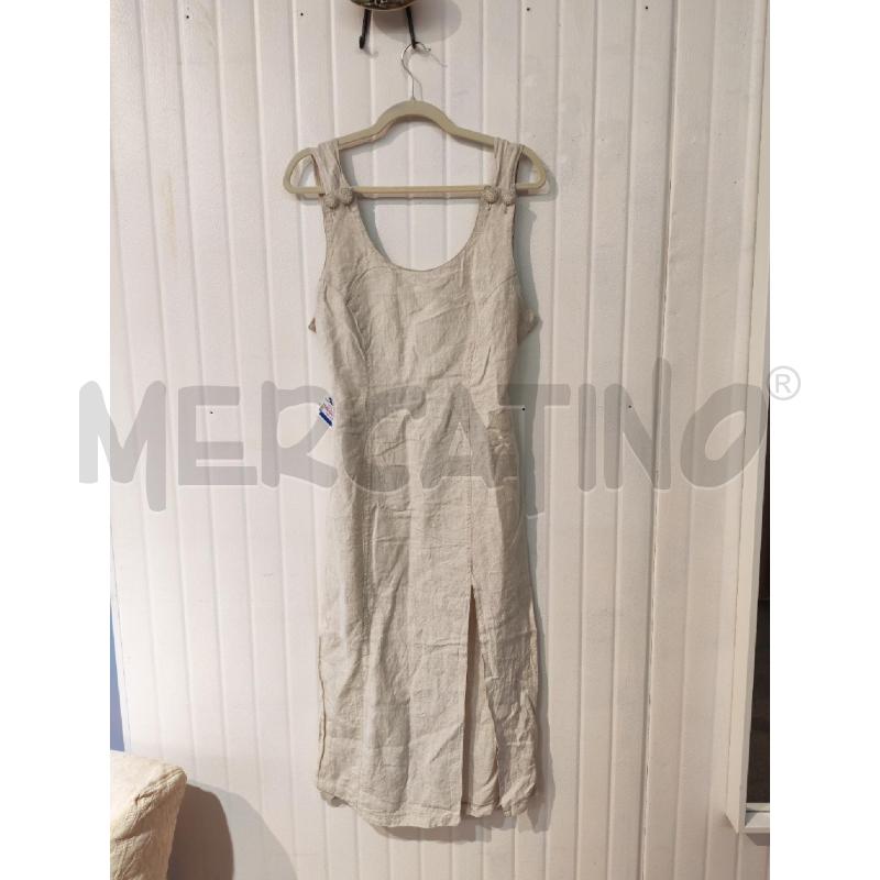 ABITO DONNA SM IN LINO BEIGE CHISUURA PERLE | Mercatino dell'Usato Mestre 1