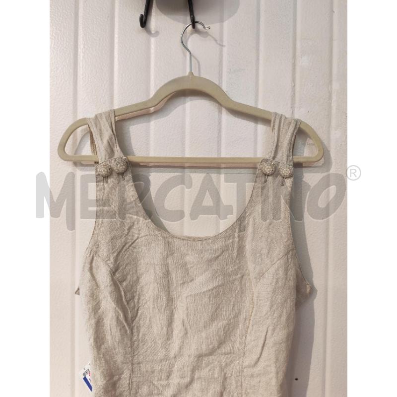 ABITO DONNA SM IN LINO BEIGE CHISUURA PERLE | Mercatino dell'Usato Mestre 2