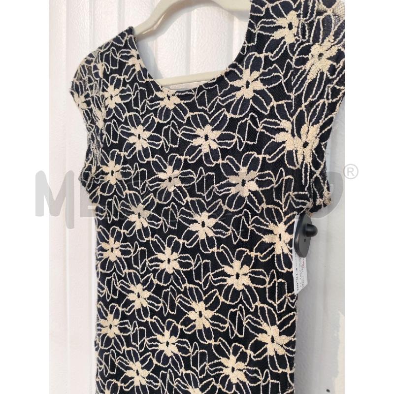ABITO DONNA SM NERO FANTASIA RICAMI FIORI BEIGE | Mercatino dell'Usato Mestre 2