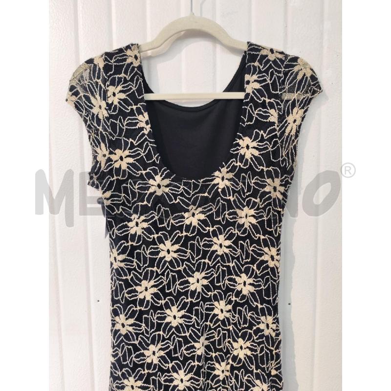 ABITO DONNA SM NERO FANTASIA RICAMI FIORI BEIGE | Mercatino dell'Usato Mestre 3