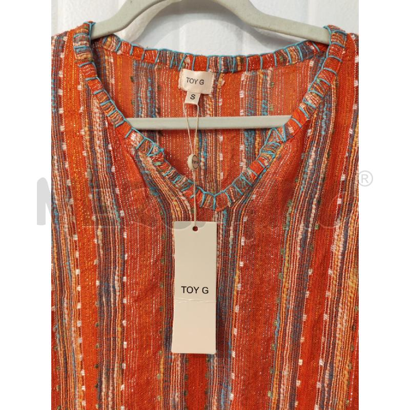 ABITO DONNA TOY G ARANCIONE RIGHINE AZZURRE DORATE | Mercatino dell'Usato Mestre 2
