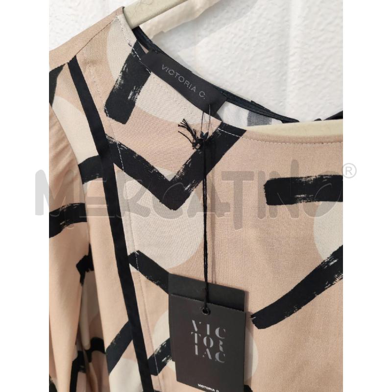 ABITO DONNA VICTORIA C ROSA FANTASIA BEIGE E NERA | Mercatino dell'Usato Mestre 2