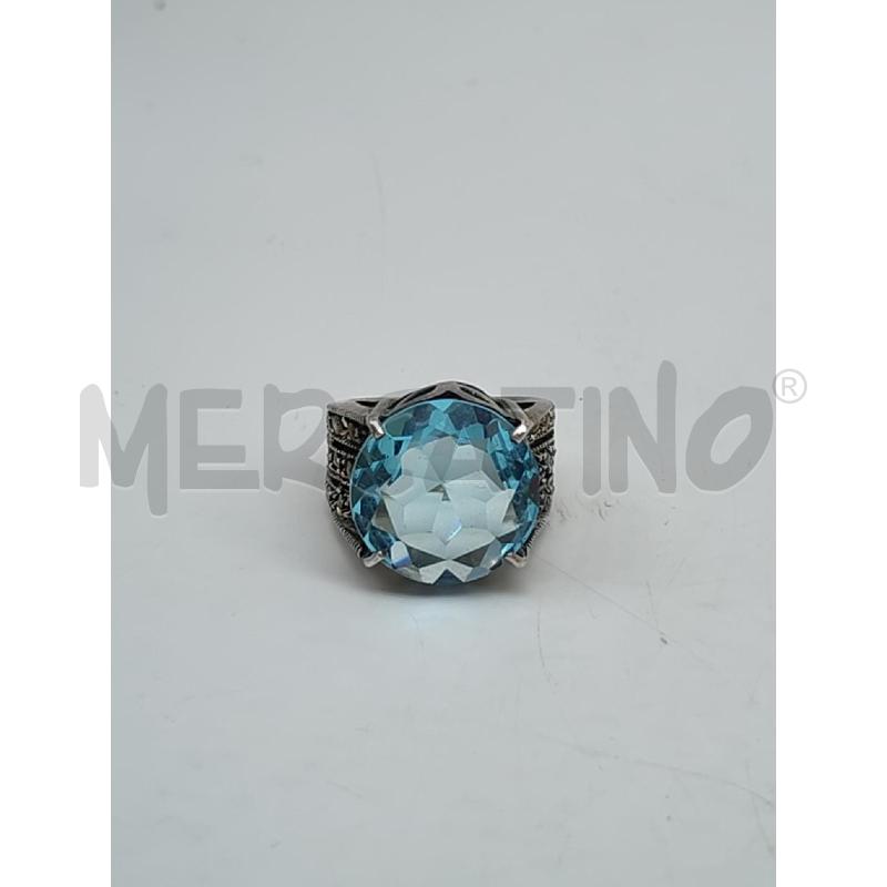 ANELLO DONNA ARGENTATO PIETRA AZZURRA | Mercatino dell'Usato Mestre 1
