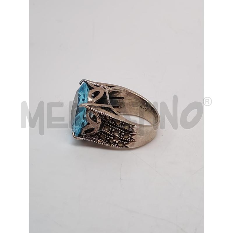 ANELLO DONNA ARGENTATO PIETRA AZZURRA | Mercatino dell'Usato Mestre 2