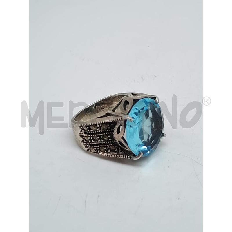 ANELLO DONNA ARGENTATO PIETRA AZZURRA | Mercatino dell'Usato Mestre 3