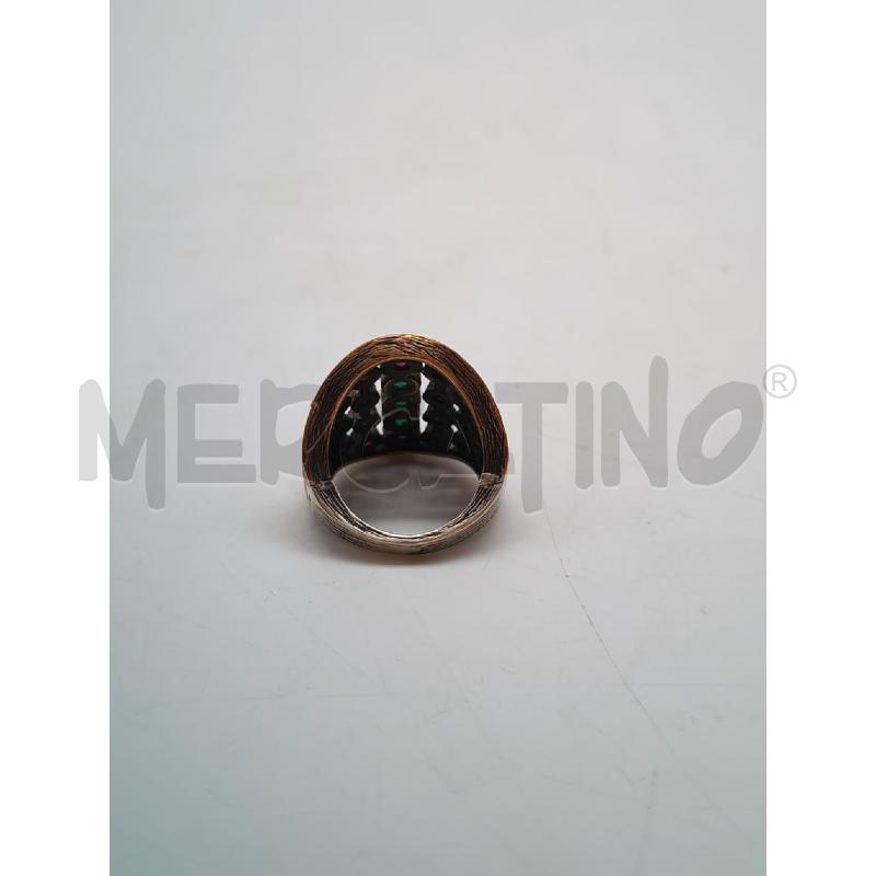 ANELLO DONNA ARGENTATO PIETRINE VERDI ROSA | Mercatino dell'Usato Mestre 4