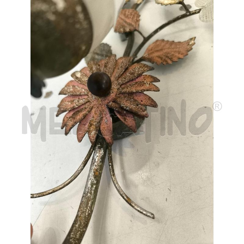 APPLIQUE 2 PEZZI VETRO E METALLO CON FIORI | Mercatino dell'Usato Mestre 2