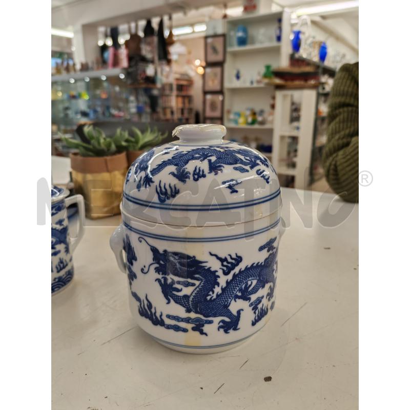 BARATTOLO CINESE BIANCO DECORI BLU | Mercatino dell'Usato Mestre 1