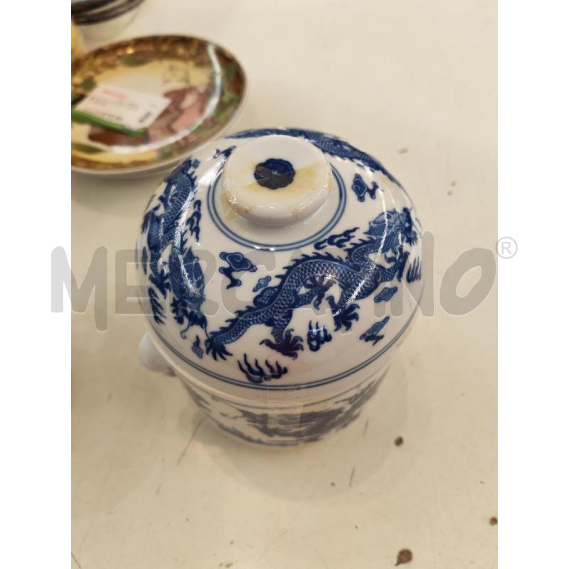 BARATTOLO CINESE BIANCO DECORI BLU | Mercatino dell'Usato Mestre 2