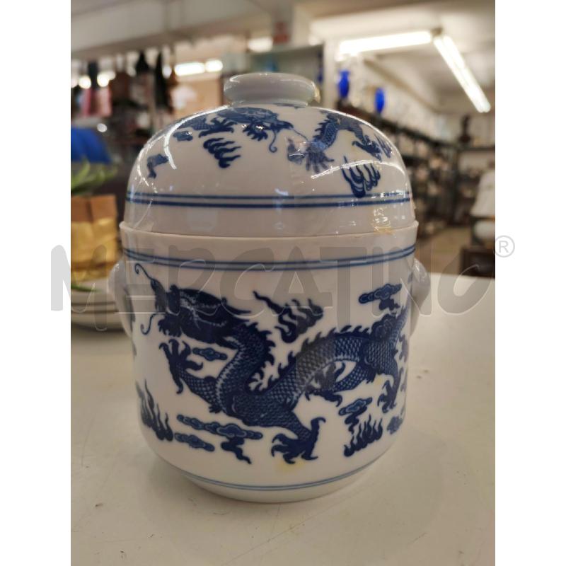 BARATTOLO CINESE BIANCO DECORI BLU | Mercatino dell'Usato Mestre 3