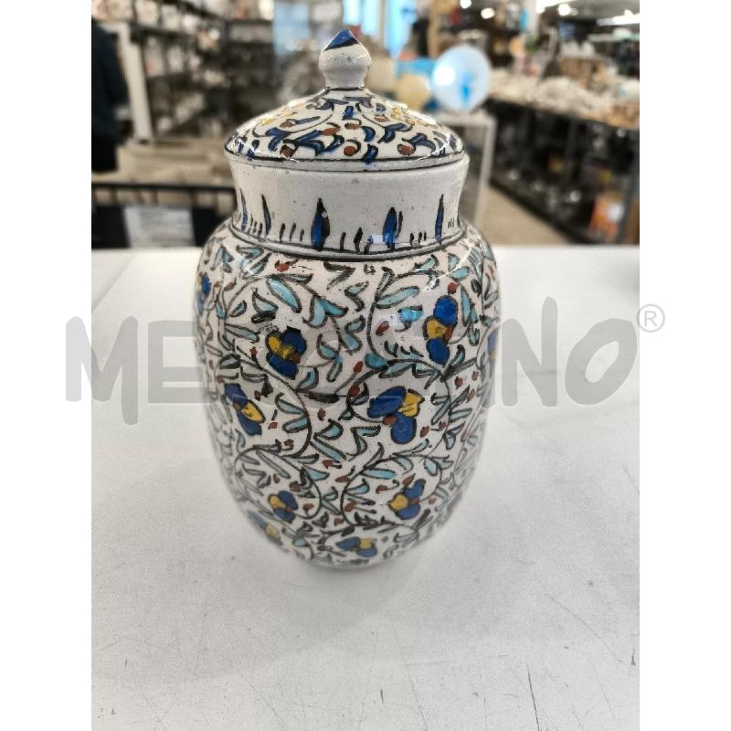 BARATTOLO TERRACOTTA DECORI BLU E GIALLI | Mercatino dell'Usato Mestre 1