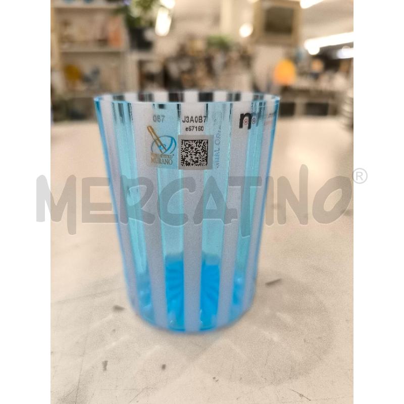 BICCHIERE MURANO RIGHE AZZURRE | Mercatino dell'Usato Mestre 1