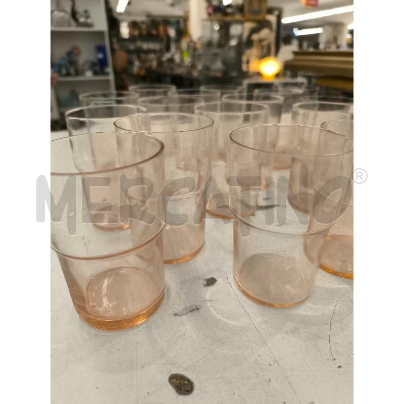 BICCHIERI PZ. 16 VETRO ROSA | Mercatino dell'Usato Mestre 1