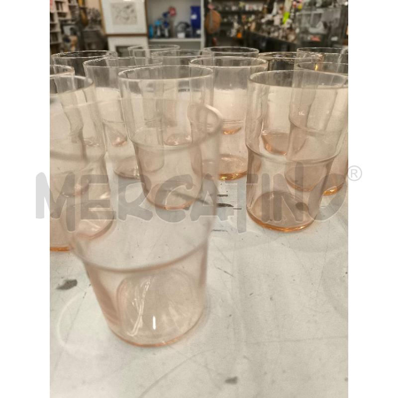 BICCHIERI PZ. 16 VETRO ROSA | Mercatino dell'Usato Mestre 3