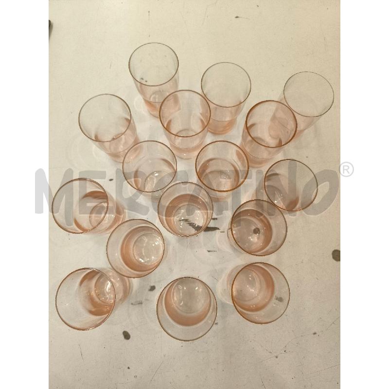 BICCHIERI PZ. 16 VETRO ROSA | Mercatino dell'Usato Mestre 5
