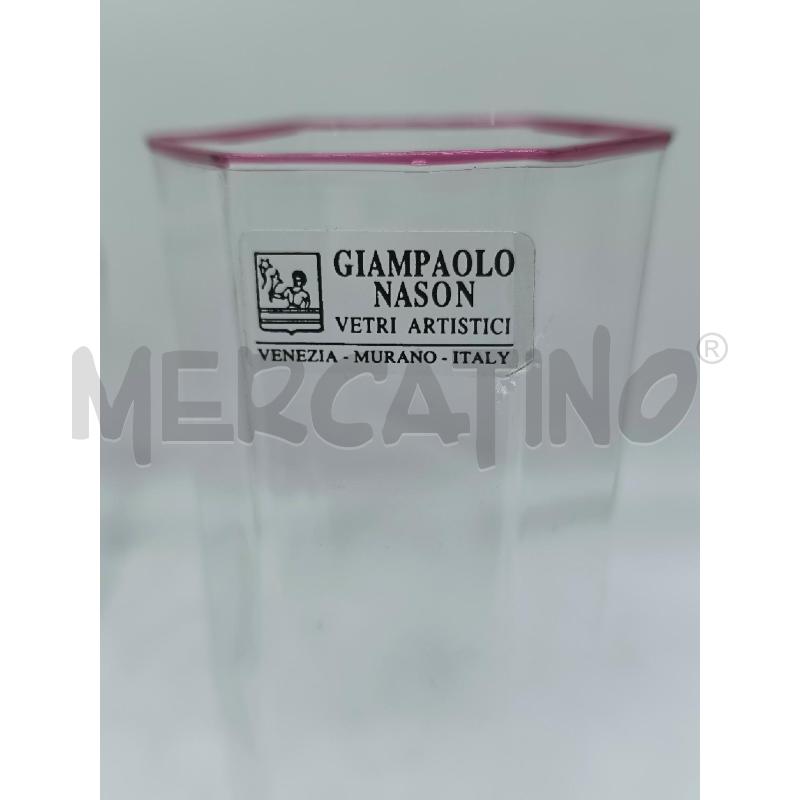 BICCHIERI PZ. 5 GIAMPAOLO NASON BORDO ROSA | Mercatino dell'Usato Mestre 5