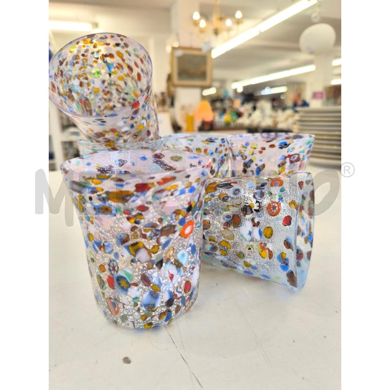 BICCHIERI PZ. 6 MURANO FANTASIA  | Mercatino dell'Usato Mestre 1