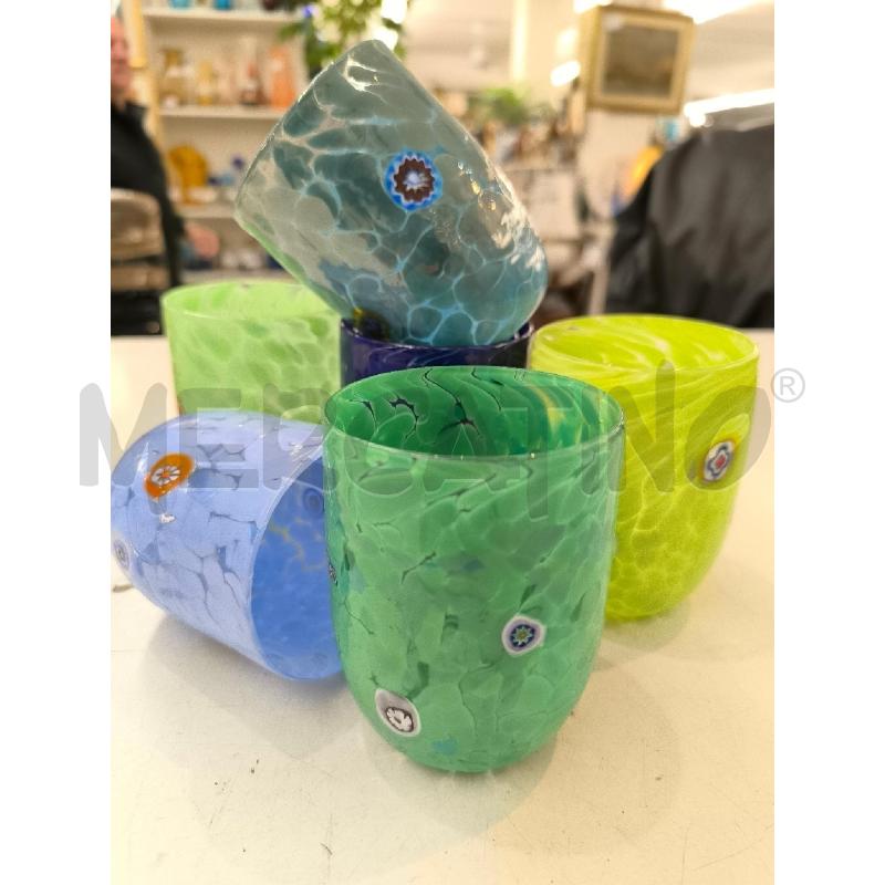 BICCHIERI PZ. 6 MURANO MURRINE | Mercatino dell'Usato Mestre 1