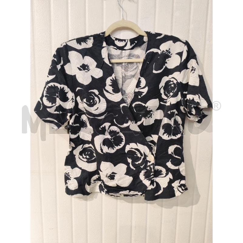 BLAZER DONNA SARTORIALE FANTASIA BIAQNCA E NERA FIORI  | Mercatino dell'Usato Mestre 1