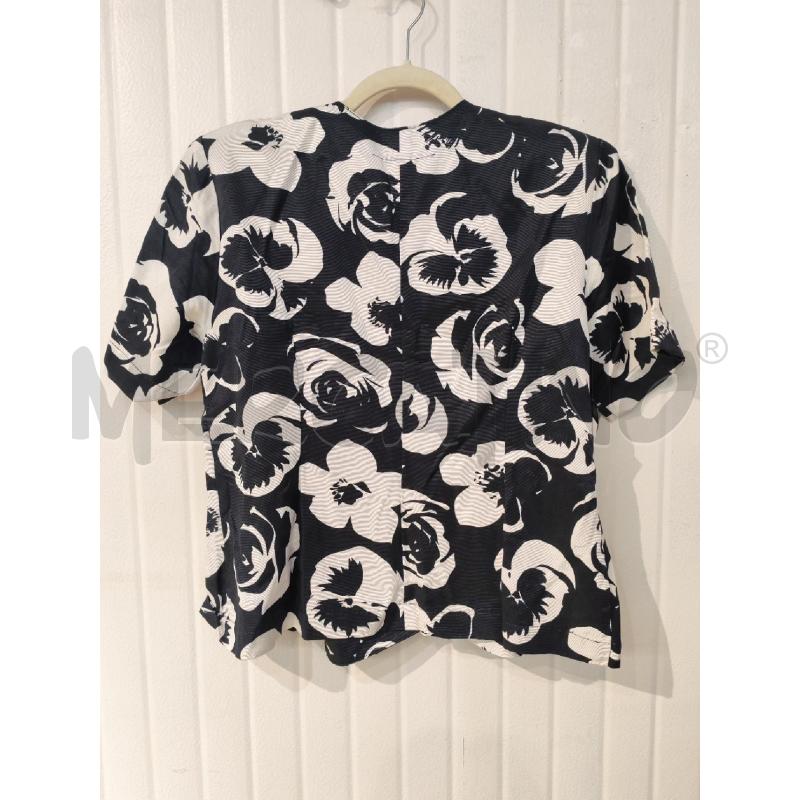 BLAZER DONNA SARTORIALE FANTASIA BIAQNCA E NERA FIORI  | Mercatino dell'Usato Mestre 3