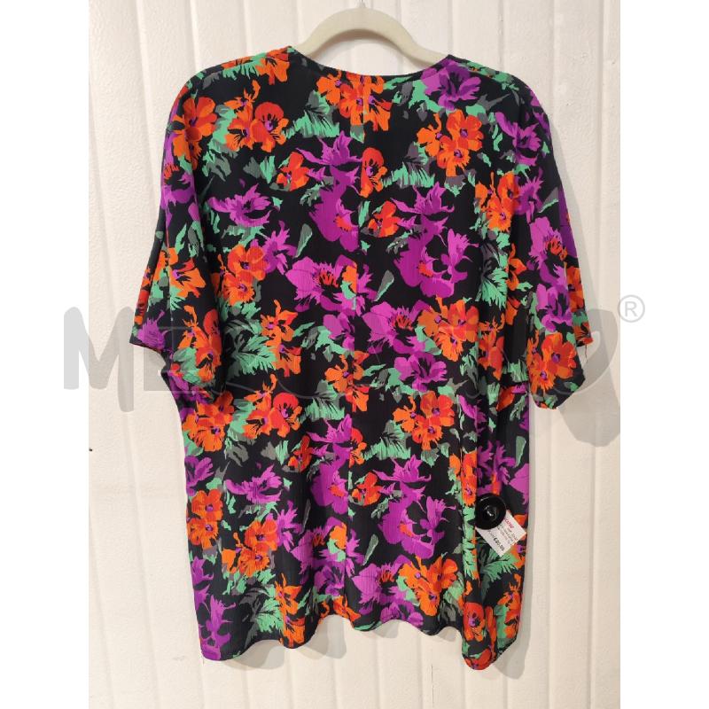 BLUSA DONNA ELENA MIRÒ NERA FIORI VIOLA ARANCIO | Mercatino dell'Usato Mestre 2