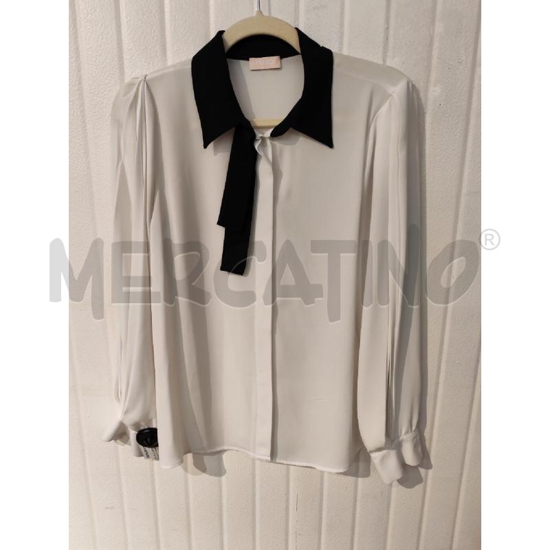 BLUSA DONNA LIU JO BIANCA COLLETTO NERO | Mercatino dell'Usato Mestre 1