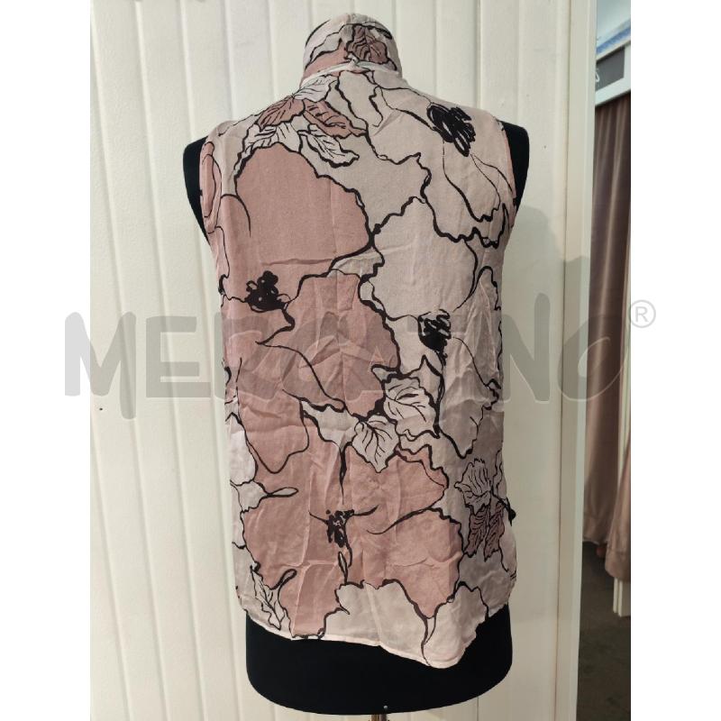 BLUSA DONNA LUISA SPAGNOLI SETA ROSA BIANCO CON FOULARINO  | Mercatino dell'Usato Mestre 2