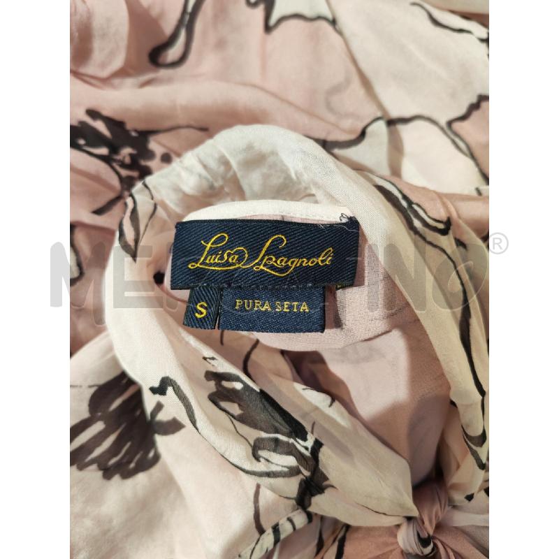 BLUSA DONNA LUISA SPAGNOLI SETA ROSA BIANCO CON FOULARINO  | Mercatino dell'Usato Mestre 3