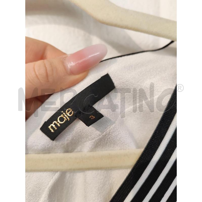 BLUSA DONNA MAJE BIANCO CONTORNO NERO BIANCO  | Mercatino dell'Usato Mestre 2