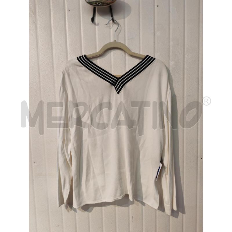 BLUSA DONNA MAJE BIANCO CONTORNO NERO BIANCO  | Mercatino dell'Usato Mestre 4