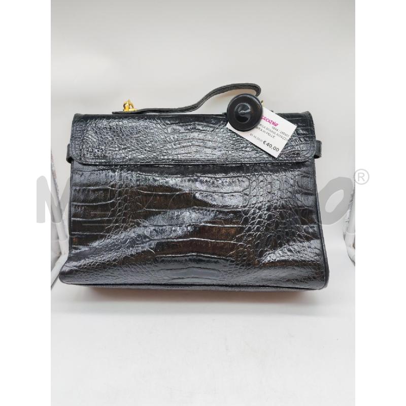 BORSA DONNA AMAZZONIA NERA IN PELLE  | Mercatino dell'Usato Mestre 2