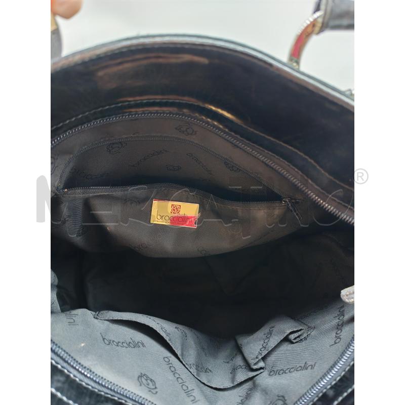 BORSA DONNA BRACCIALINI NERA RICCI DORATI | Mercatino dell'Usato Mestre 2