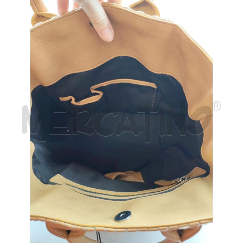BORSA DONNA BRUNO PARISE BEIGE INTRECCIATA | Mercatino dell'Usato Mestre 3