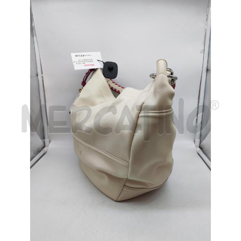 BORSA DONNA BYBLOS BIANCA MANICO CON CUCITURE FUCSIA | Mercatino dell'Usato Mestre 2